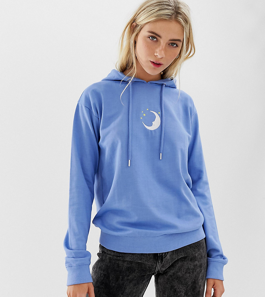 Daisy Street boyfriend hoodie with embroidered moon