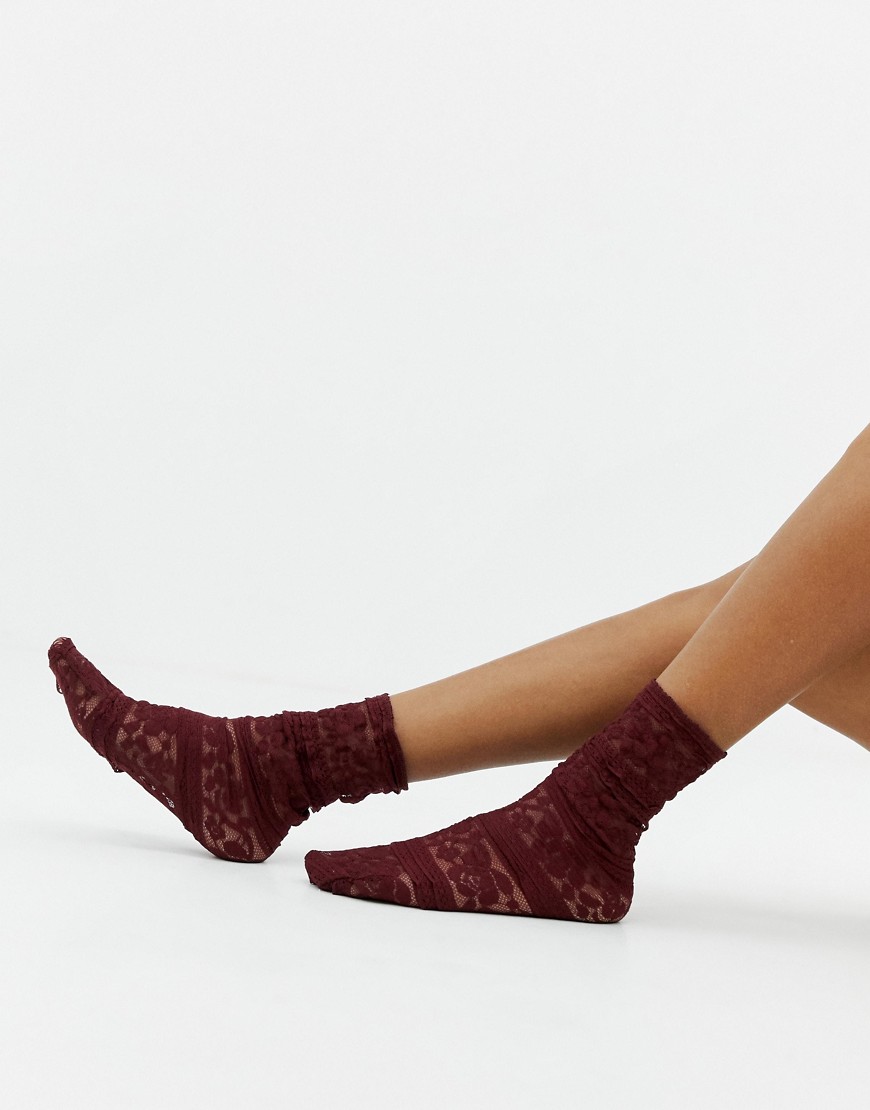 ASOS DESIGN lace ruffle socks