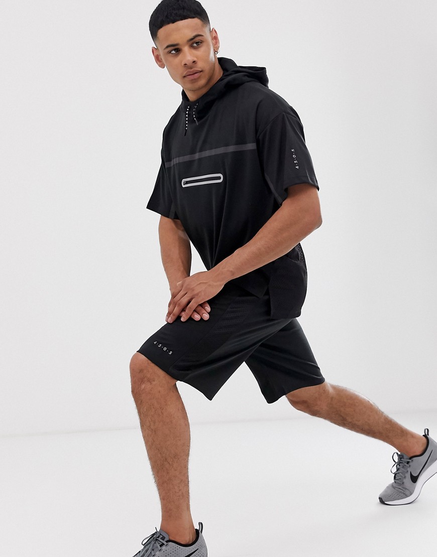 ASOS 4505 oversized hooded t-shirt with taping and breathable mesh back