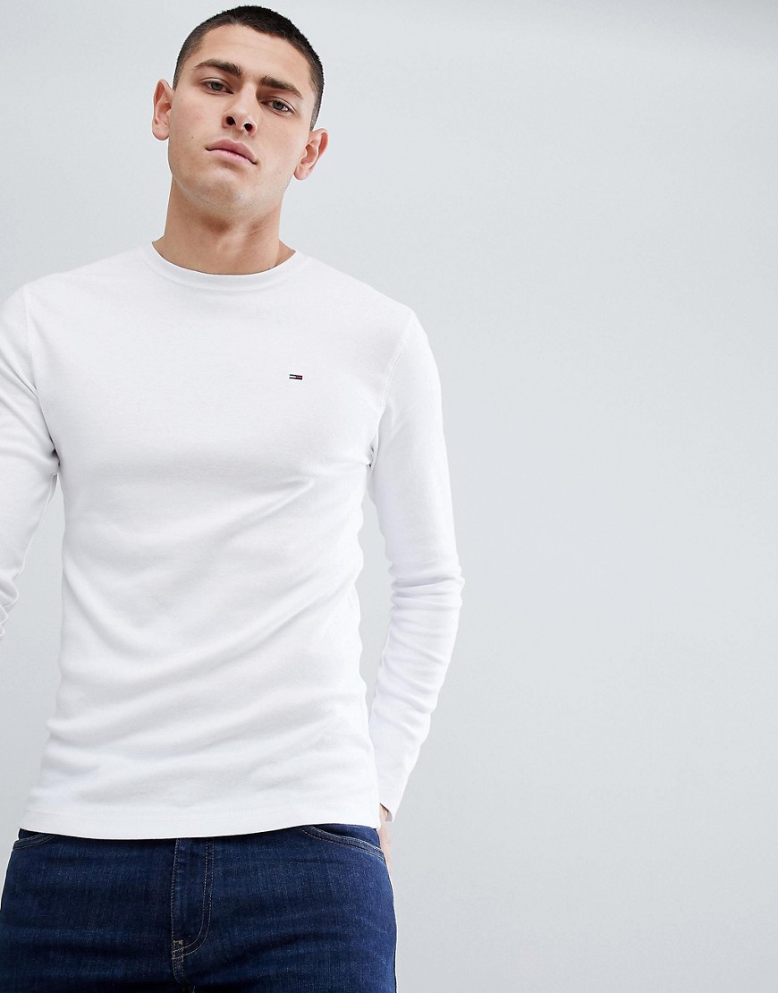 Tommy Jeans Long Sleeve T-Shirt in White - Classic white