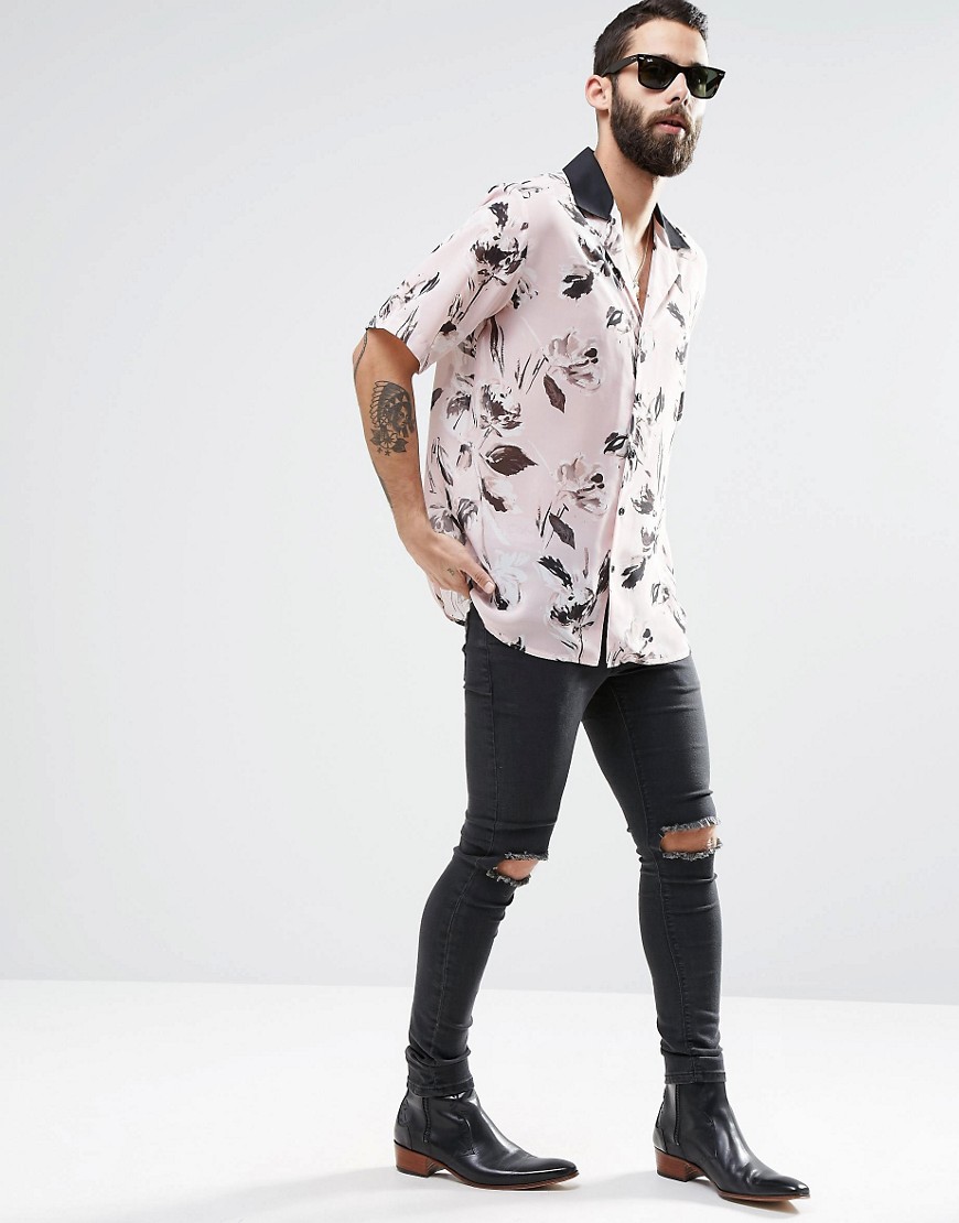 Reclaimed Vintage | Reclaimed Vintage Revere Shirt In Floral Print And ...
