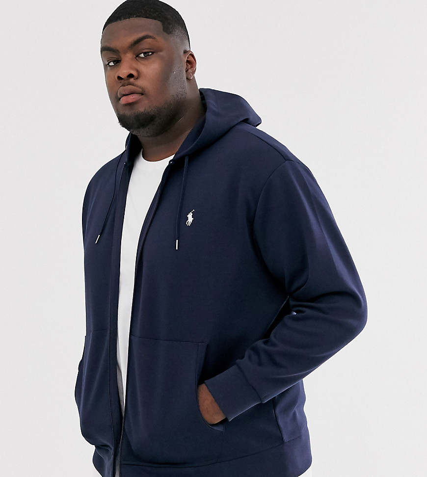 Polo Ralph Lauren Big & Tall player logo zip through hoodie in navy