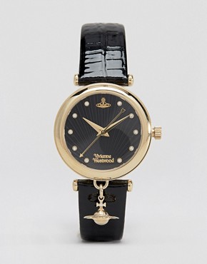 Vivienne Westwood Time Machine Black Charm Watch VV108BKBK - Black