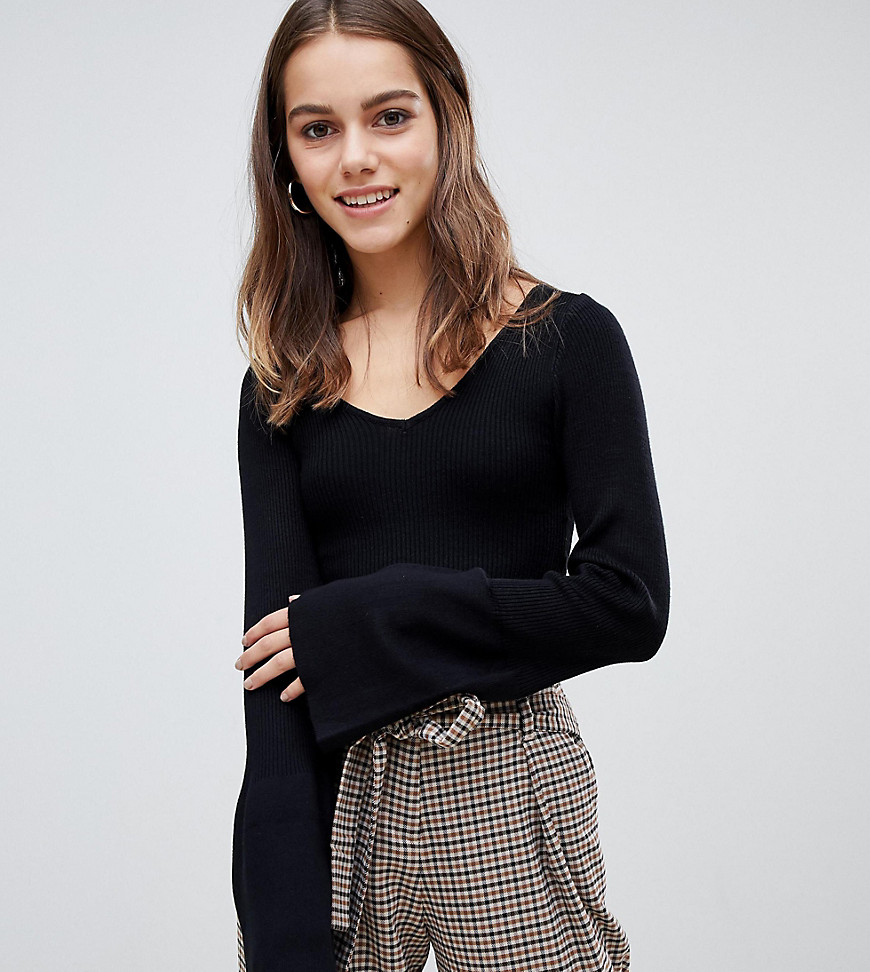 Brave Soul Petite zodiac jumper with flare sleeves