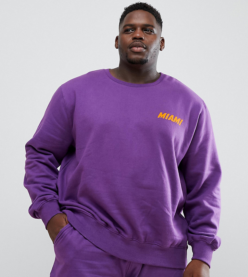 Jacamo Plus sweatshirt in purple with print