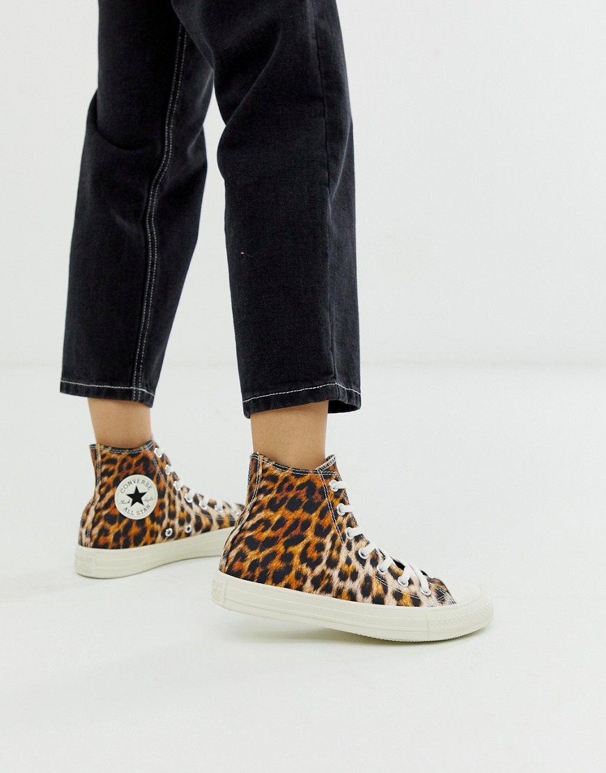 Converse Chuck Taylor All Star Hi trainers in leopard print