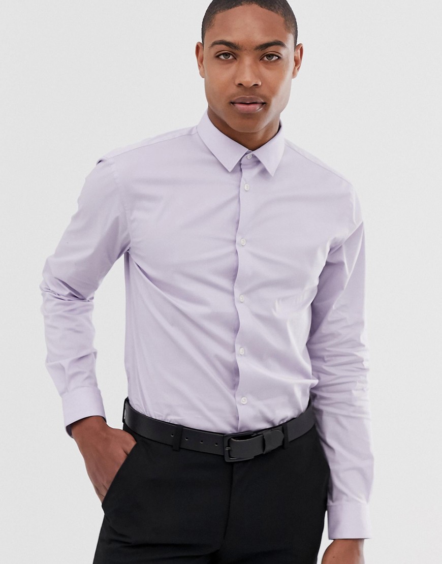 Celio smart shirt with stretch in lilac