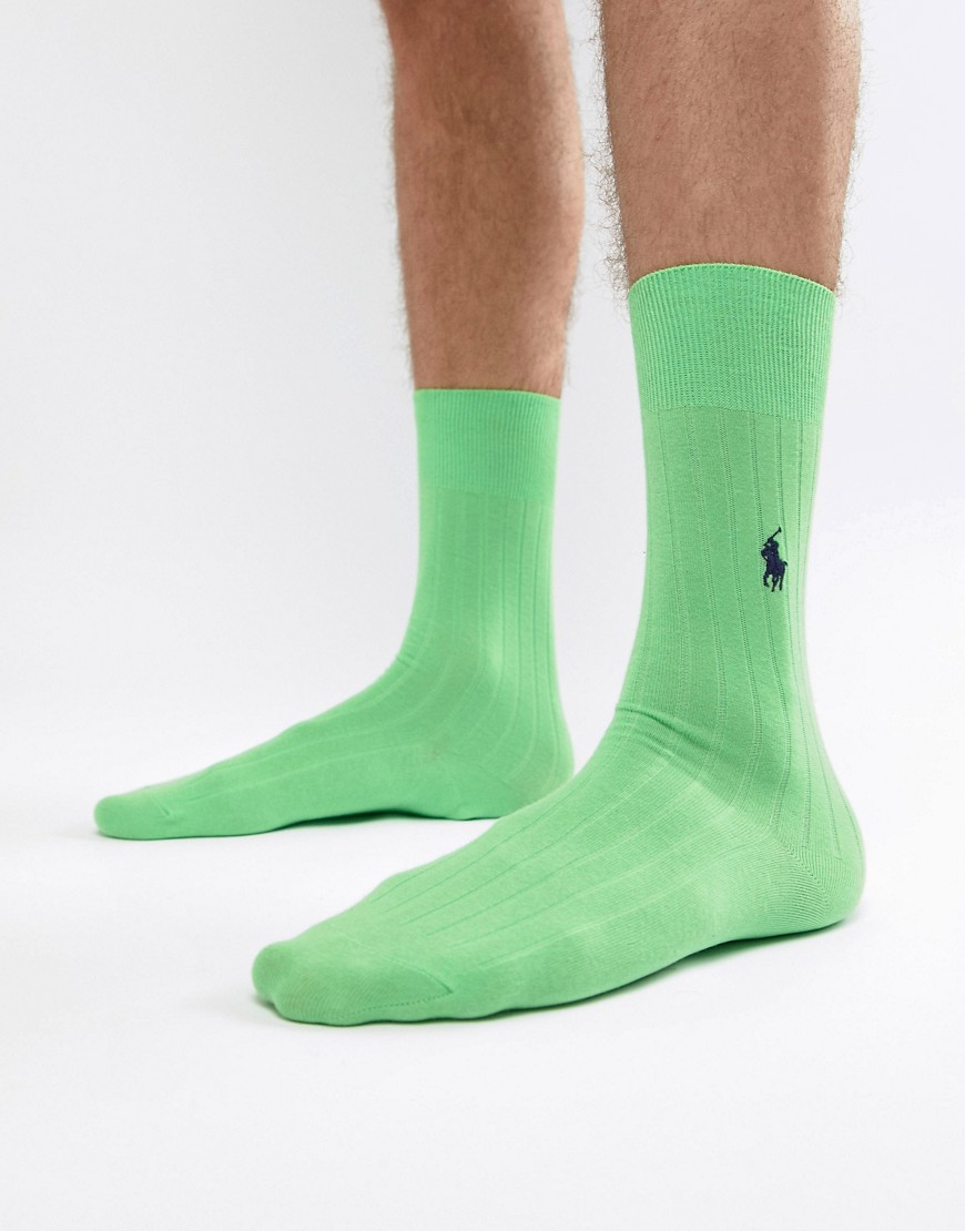 Polo Ralph Lauren Egyptian Cotton Socks Player Logo in Mint Green - Green