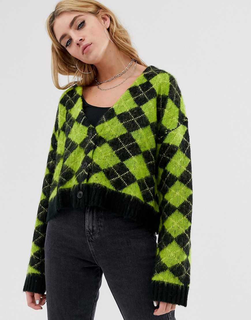 The Ragged Priest oversized cardigan in check