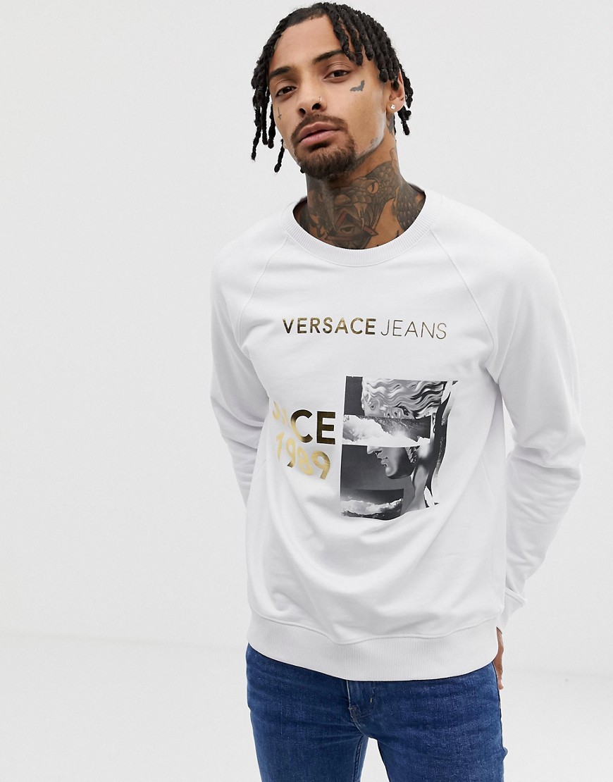 Versace Jeans sweatshirt in white with chest logo