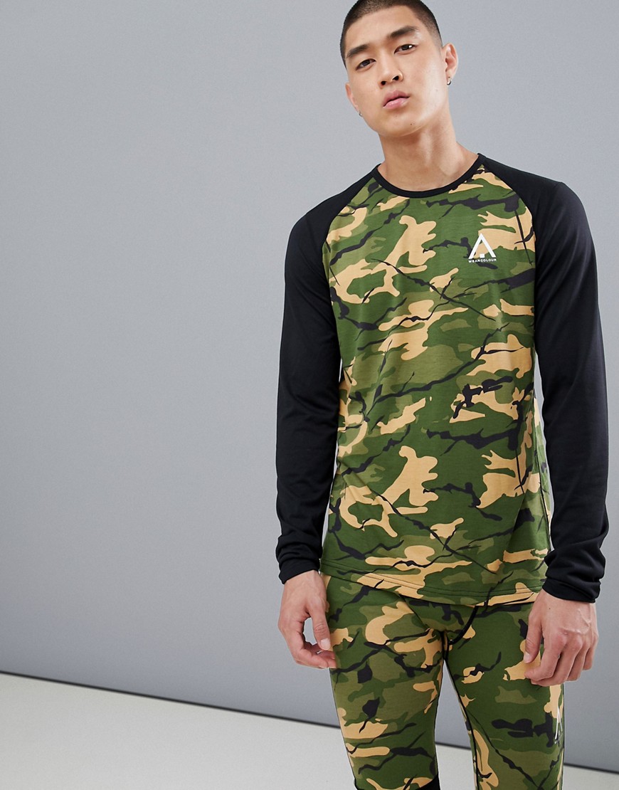 Wear Colour Guard Base Layer Long Sleeve Top in Camo