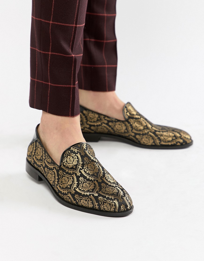House Of Hounds Hawk loafers in black brocade