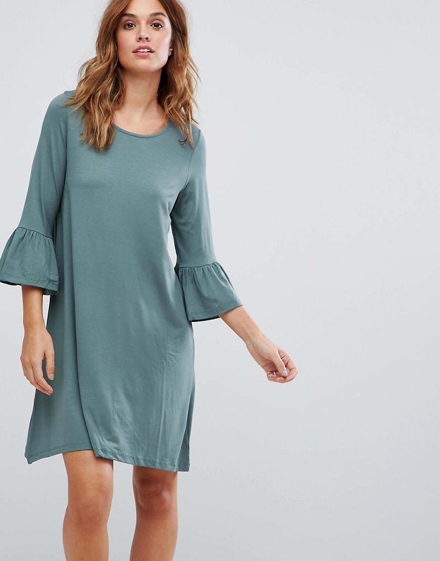 Vero Moda Shift Dress With Fluted Sleeve - Balsam