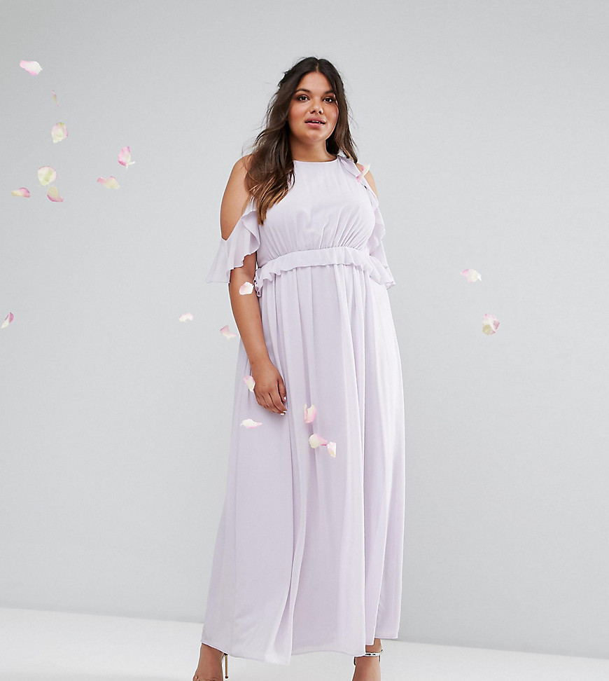 Платье макси с оборками TFNC Wedding Plus - Фиолетовый TFNC Plus 
