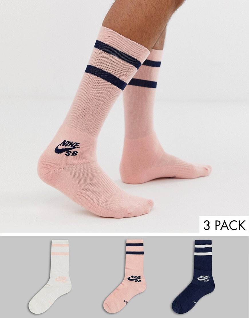 Nike SB 3 Pack Crew Socks In Multi SX5760-915