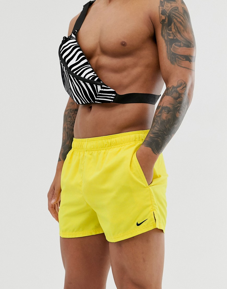 Nike Swim super short swim shorts in yellow