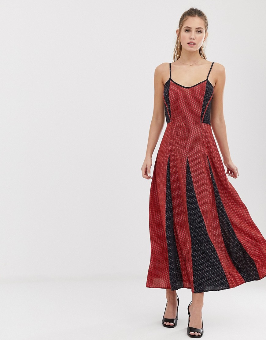 Brave Soul gina maxi dress with contrast print panels