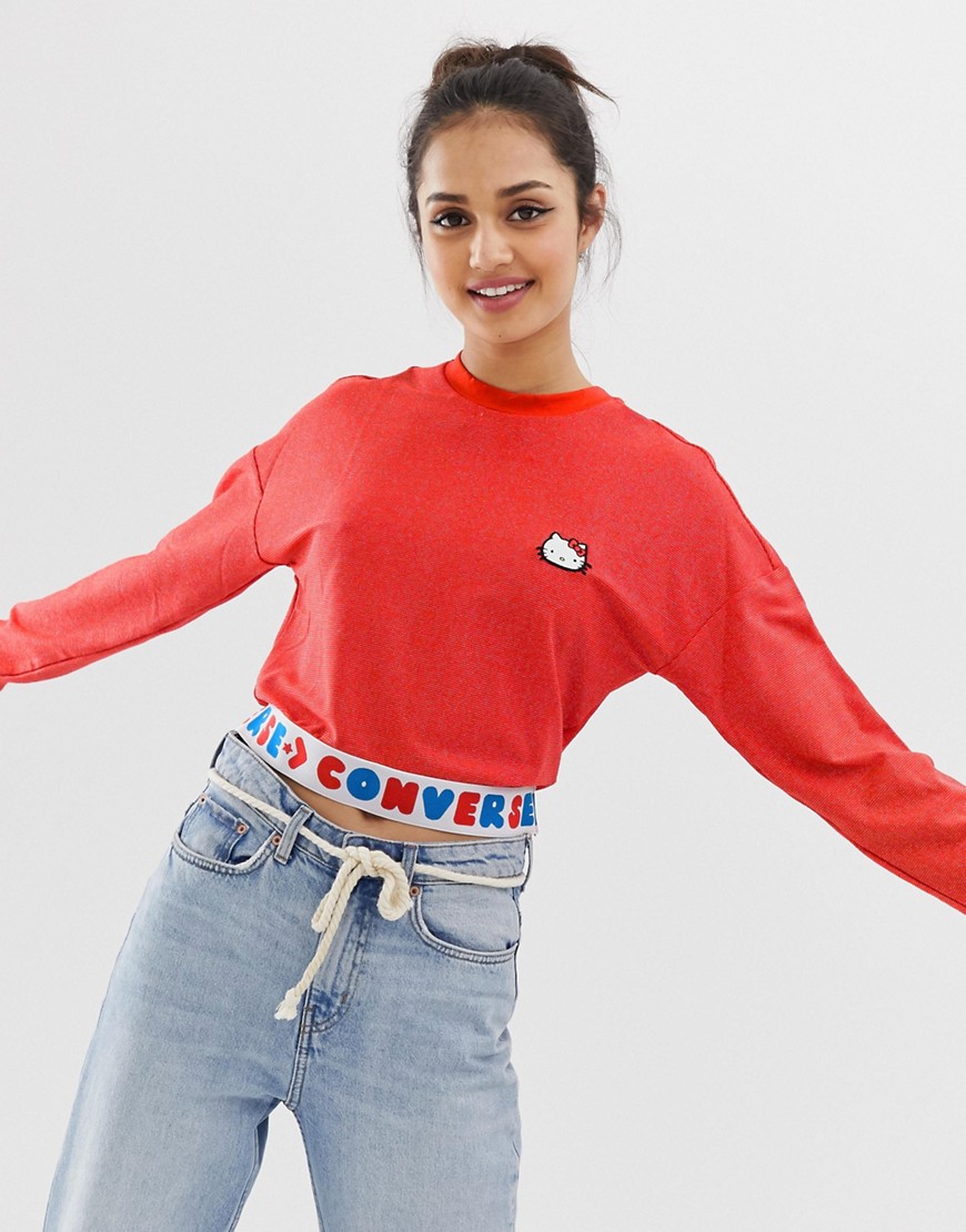 Converse x Hello Kitty red tape long sleeve t-shirt