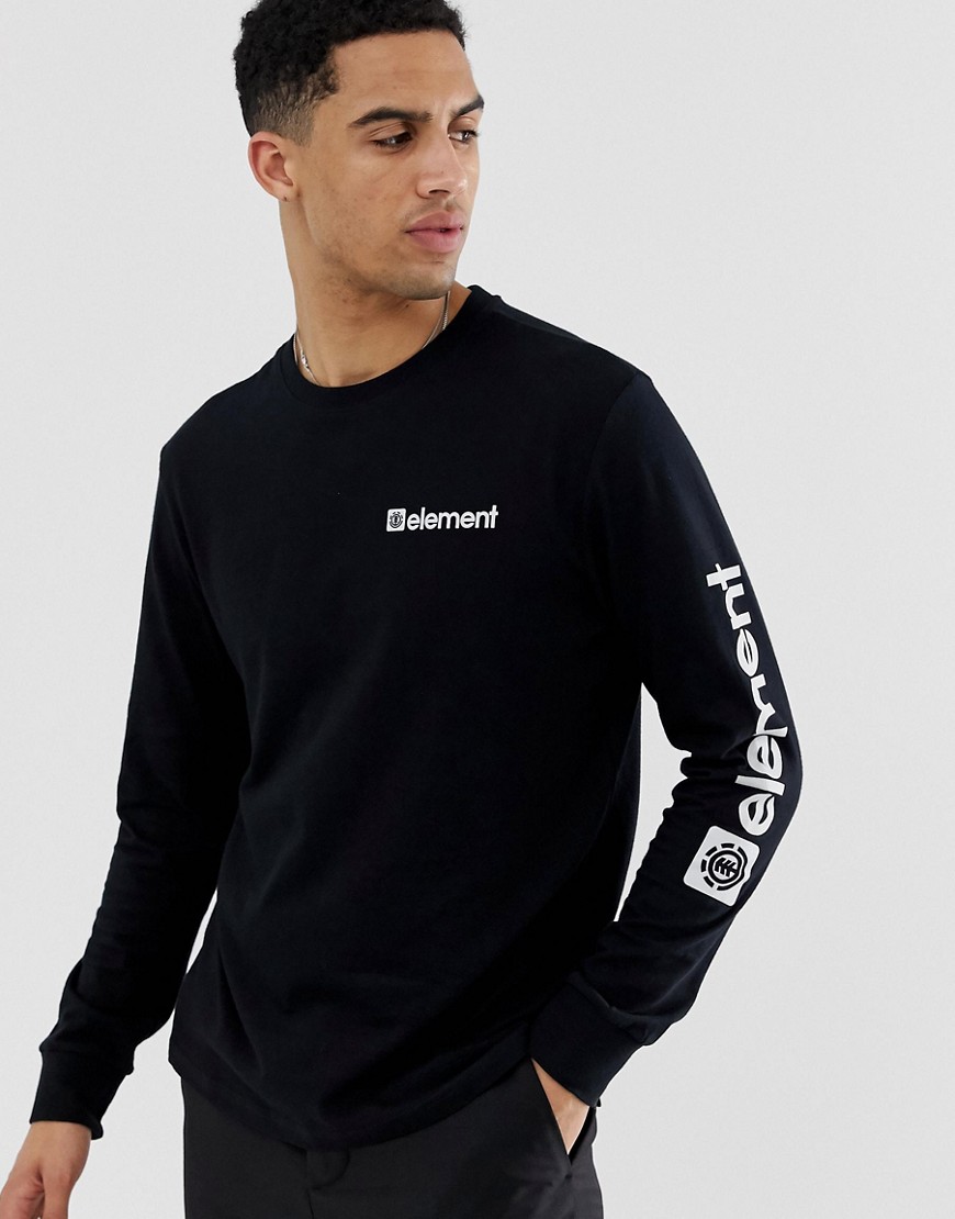 Element long sleeve t-shirt with sleeve print in black