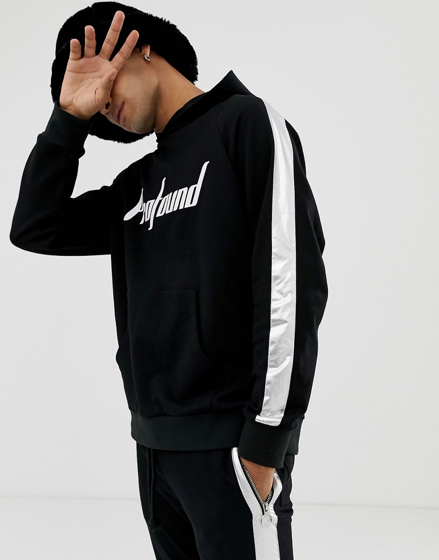 Profound Aesthetic hoodie with metallic foil stripe in black
