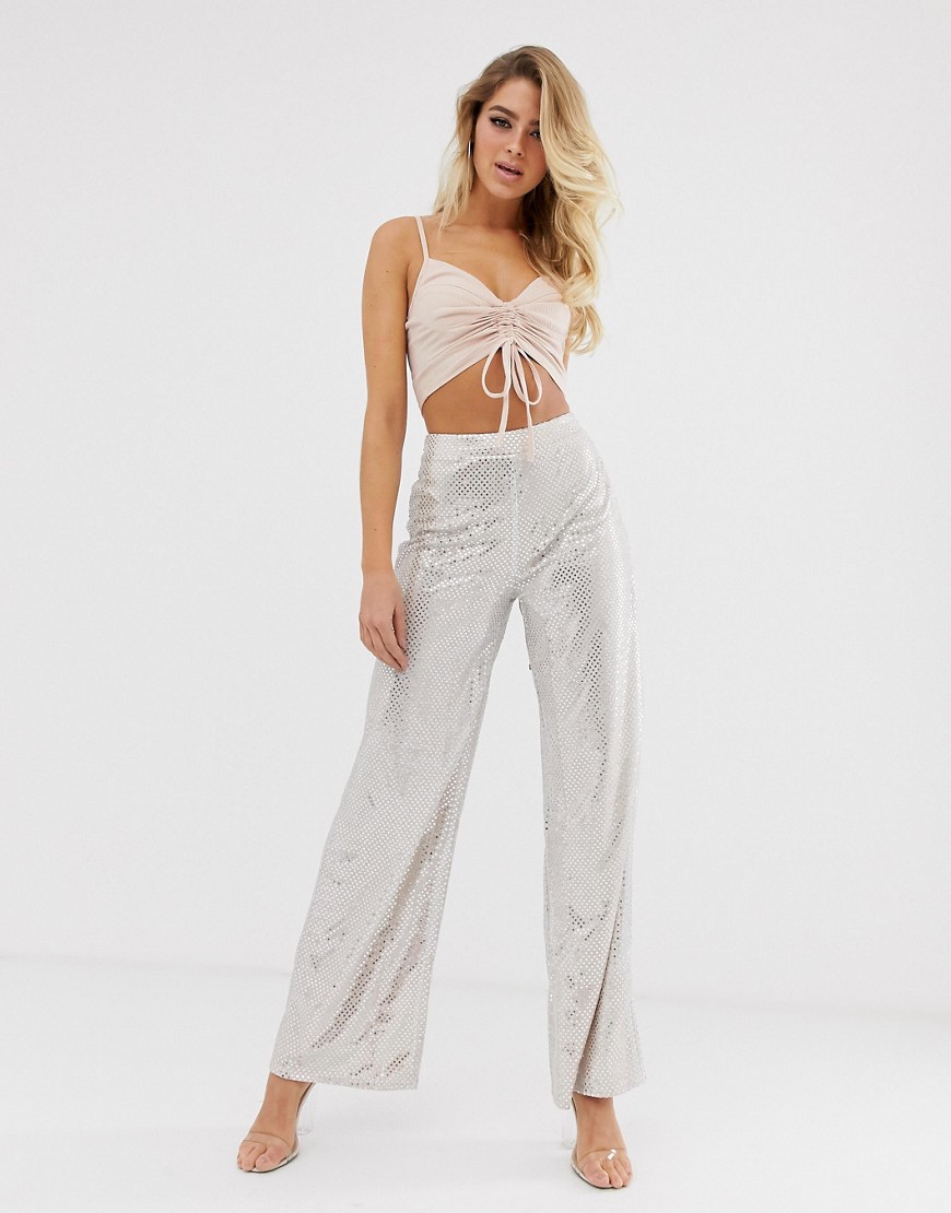 In The Style sequin flare trousers