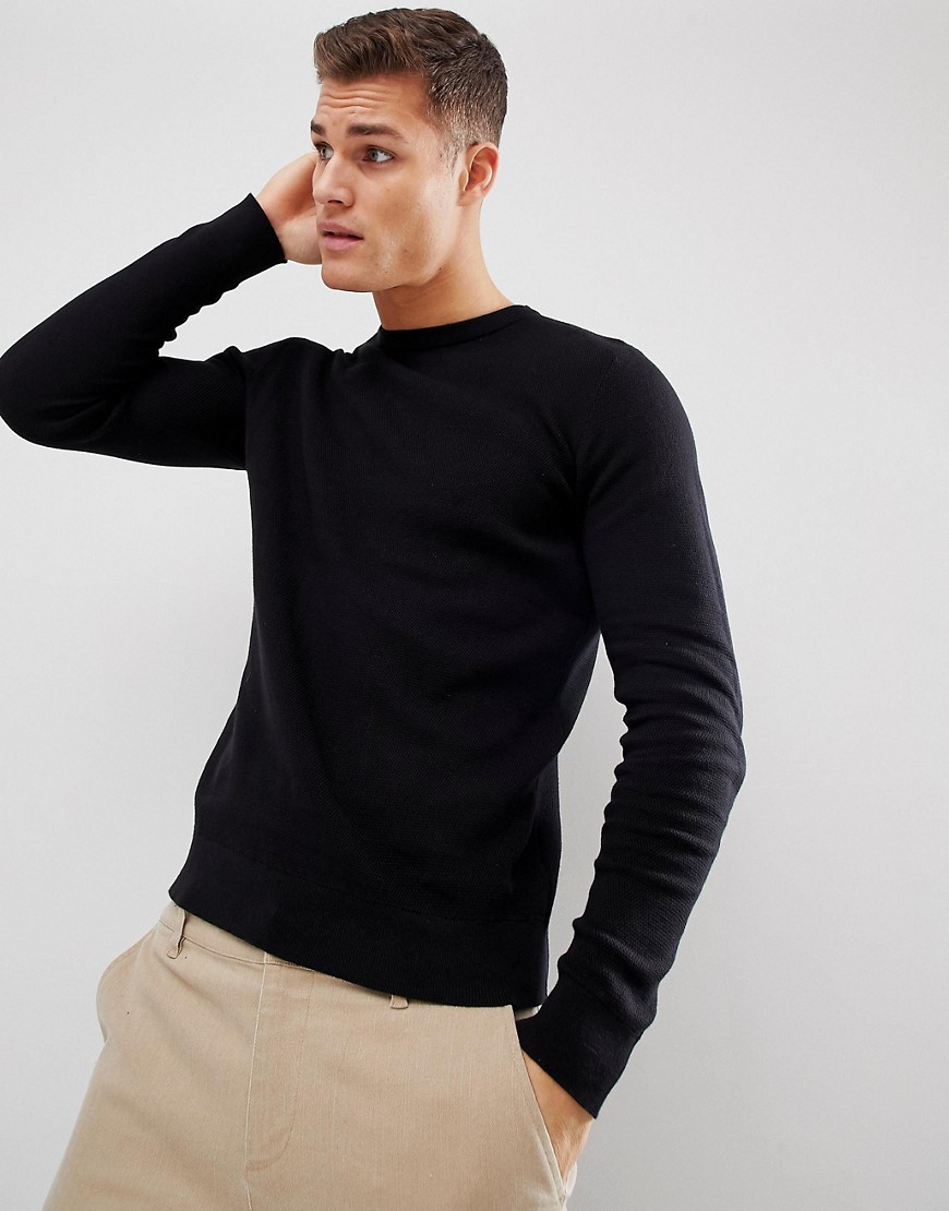 Selected Homme Crew Neck Knit - Black
