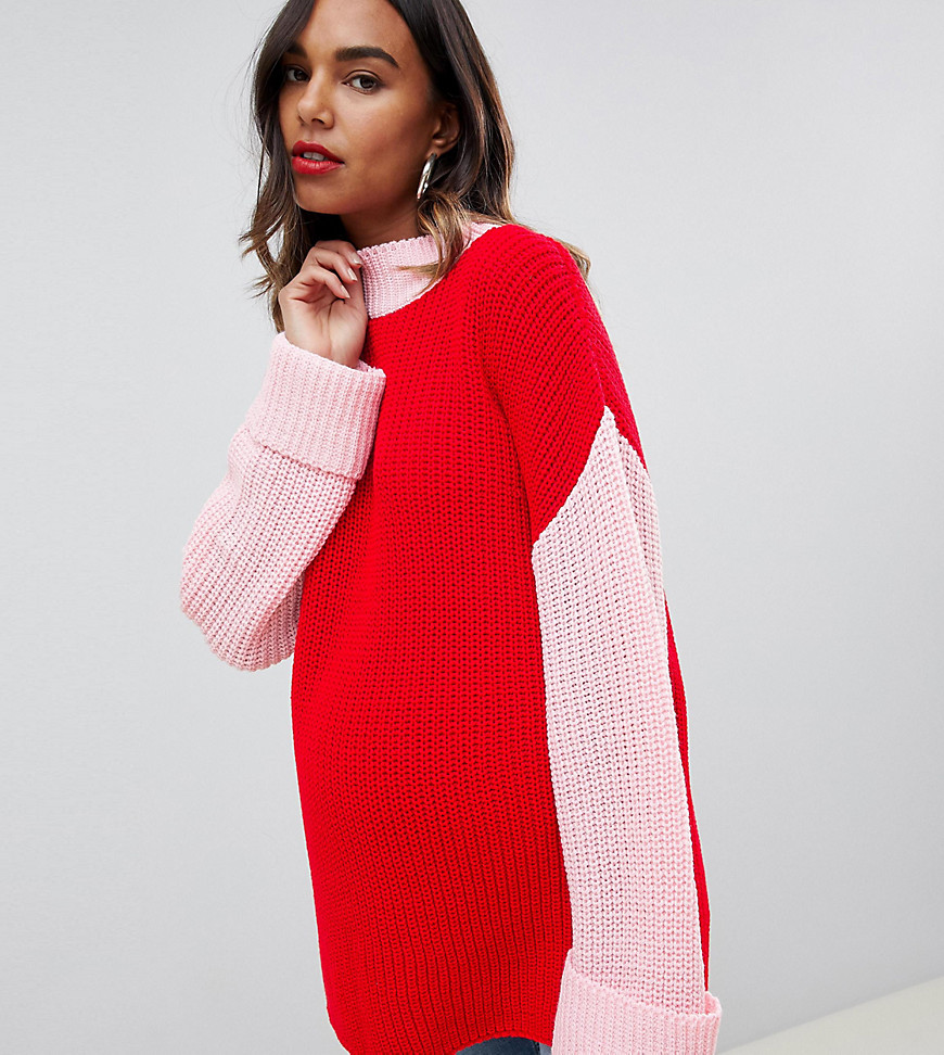Glamorous Bloom relaxed jumper in colour block