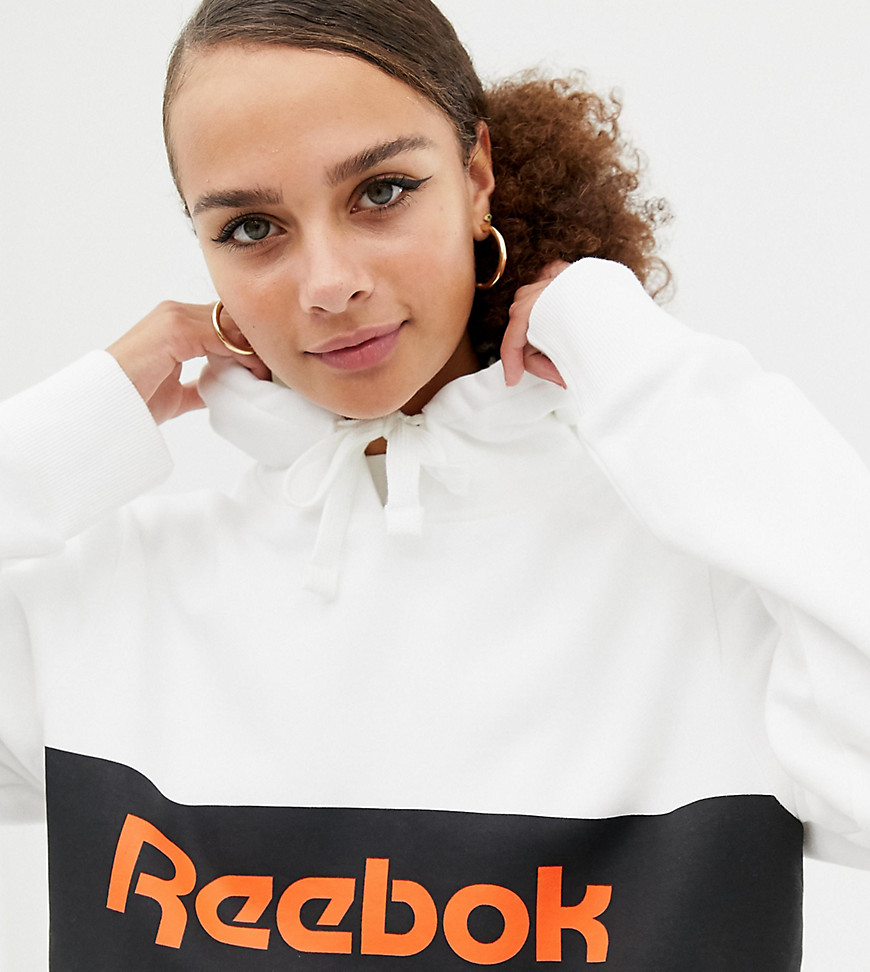 Reebok Classics white logo pullover hoodie