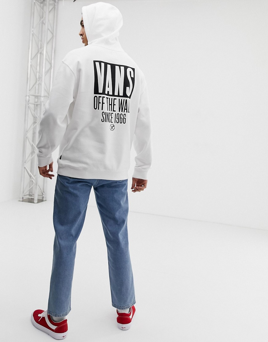 Vans oversized hoodie with back print in white VN0A3HYJWHT1