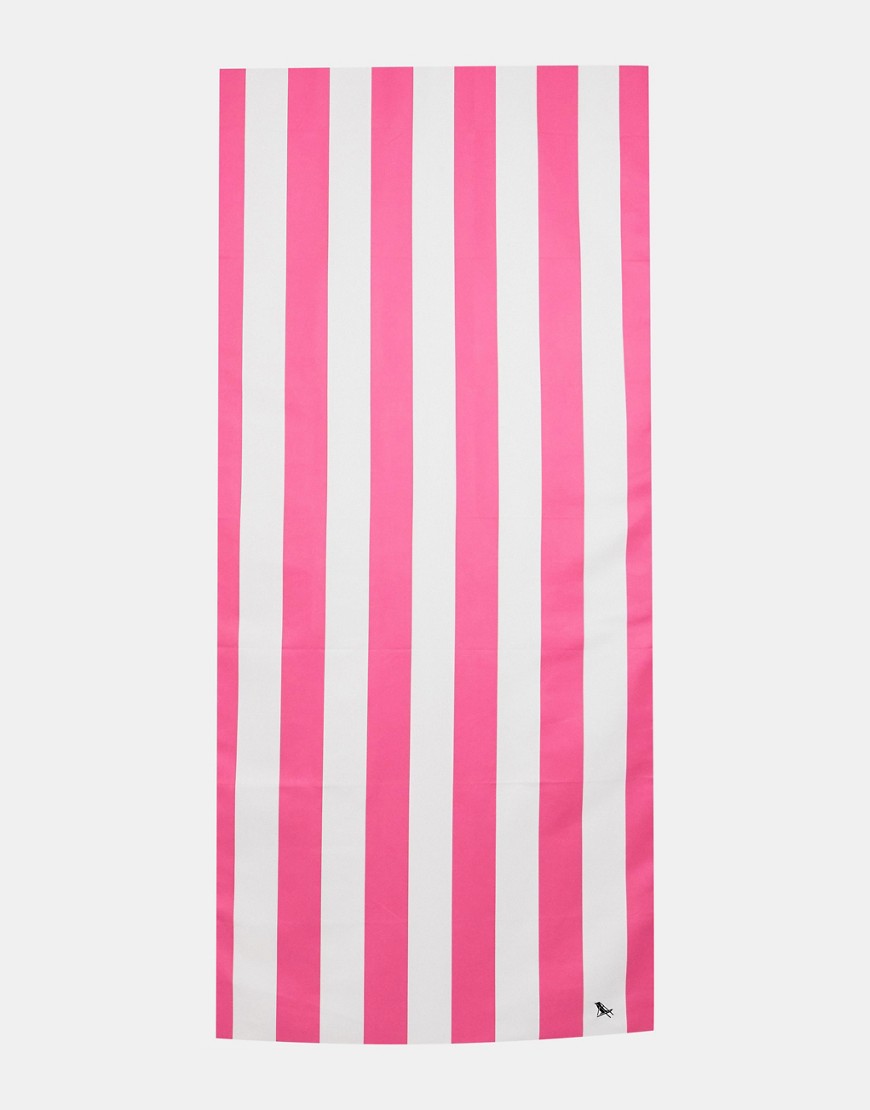 Dock & Bay extra large striped beach towel in pink