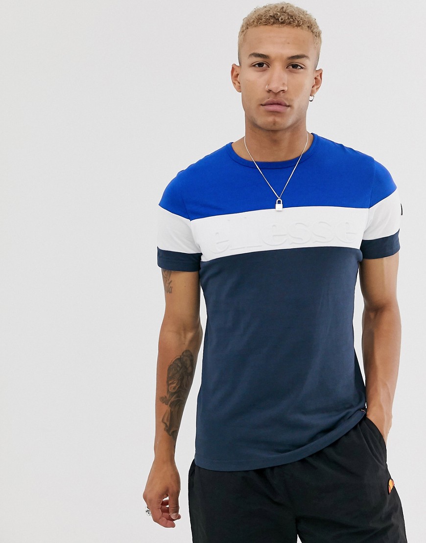 ellesse Timavo t-shirt with embossed logo in navy