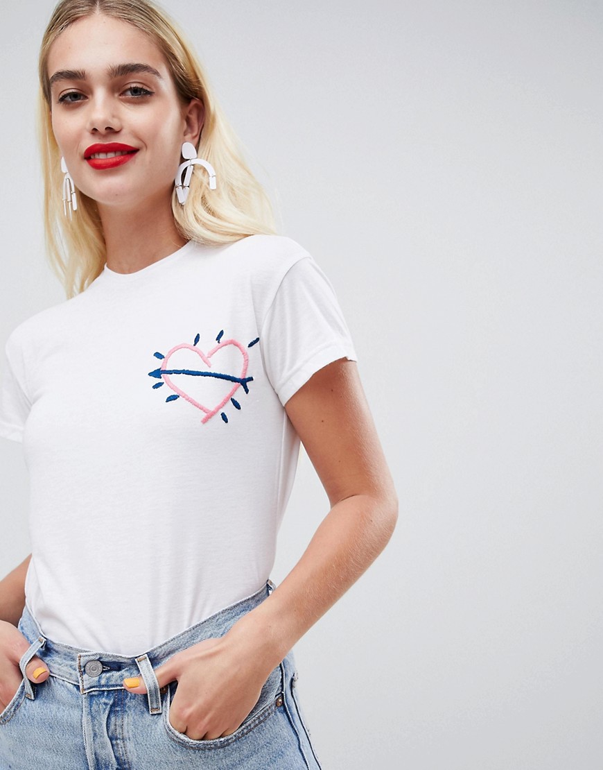 ASOS Made In Kenya T-Shirt with Heart Embroidery
