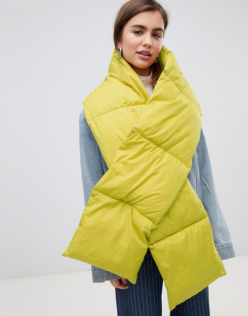 Weekday puffer scarf in yellow