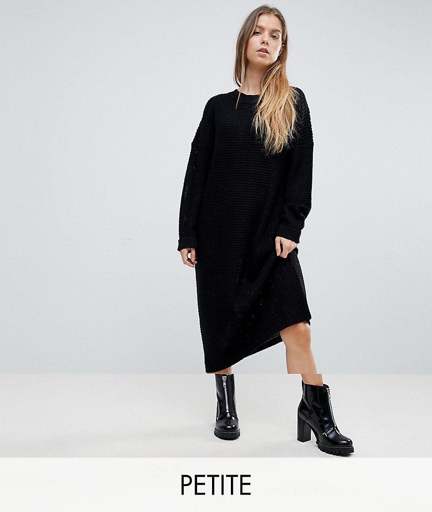 Noisy May Petite Longline Knitted Jumper Dress - Black