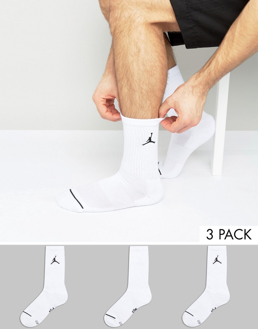 Nike Jordan 3 pack crew socks in white sx5545-100