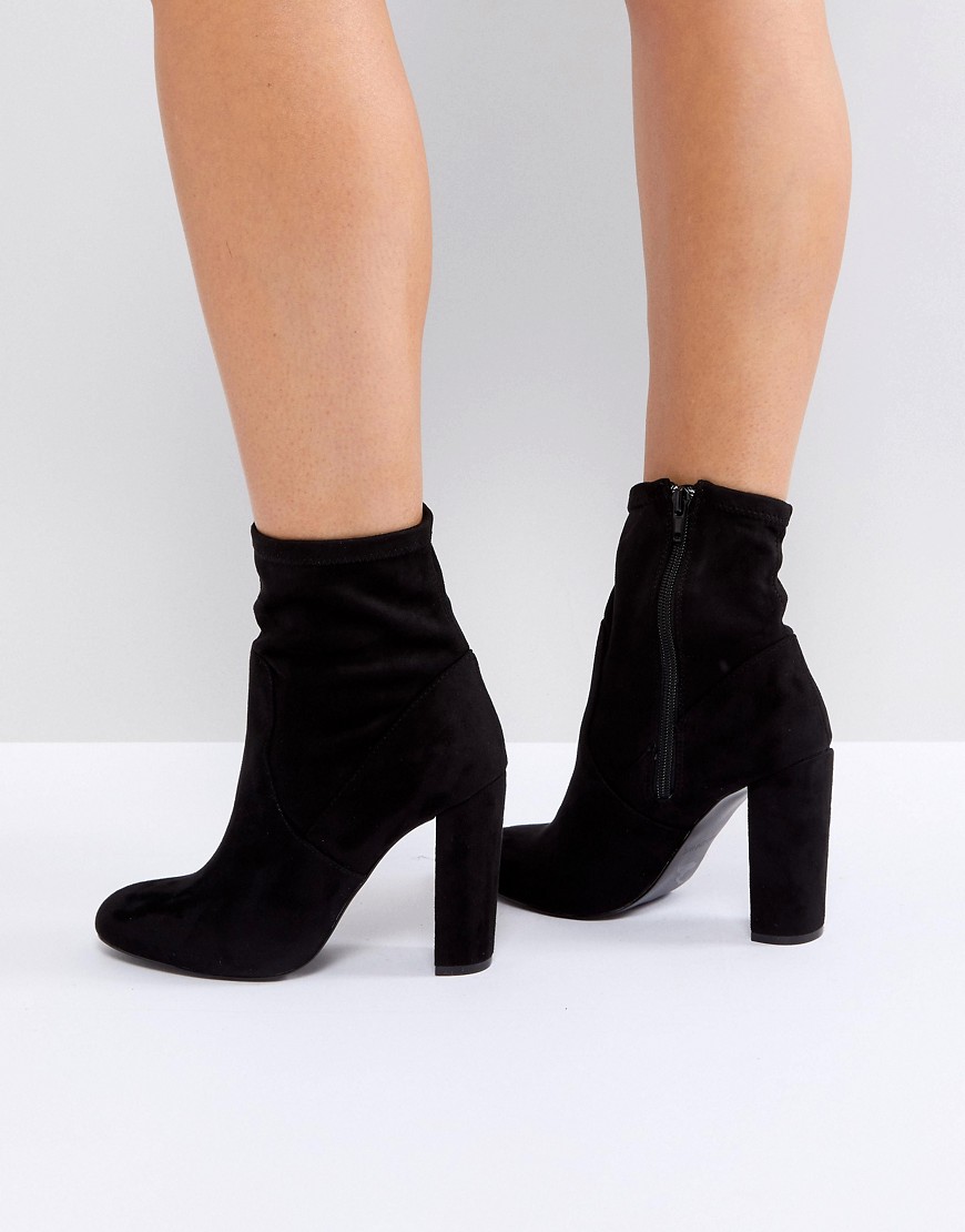 Call It Spring Black Sock Heeled Ankle Boots