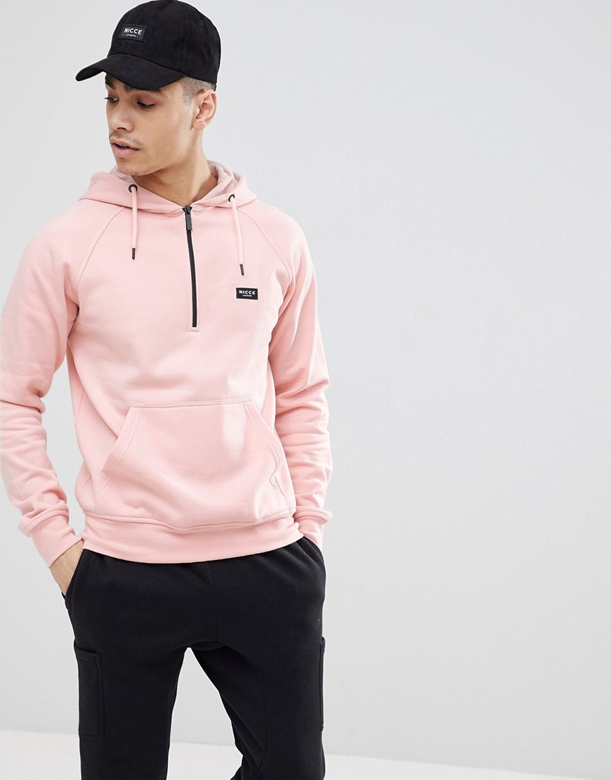Nicce hoodie with half zip - Pink