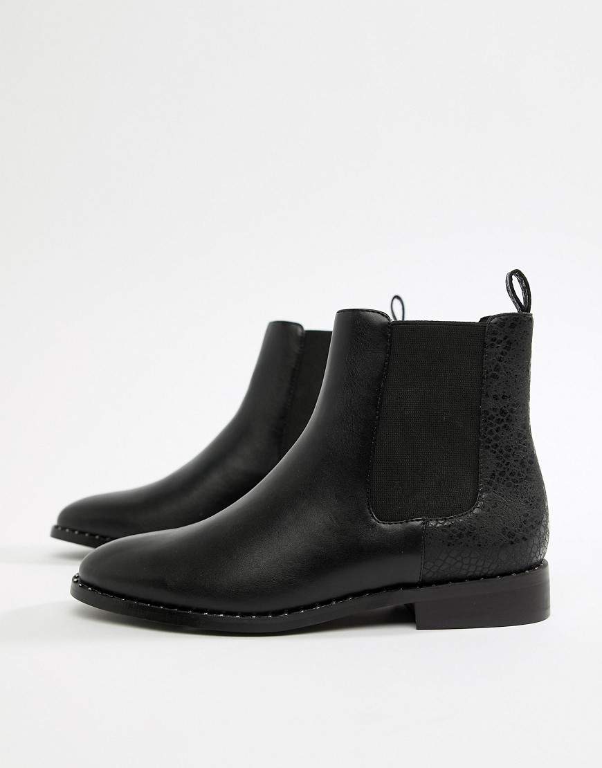 Head Over Heels Petunia Black Studded Casual Ankle Boots