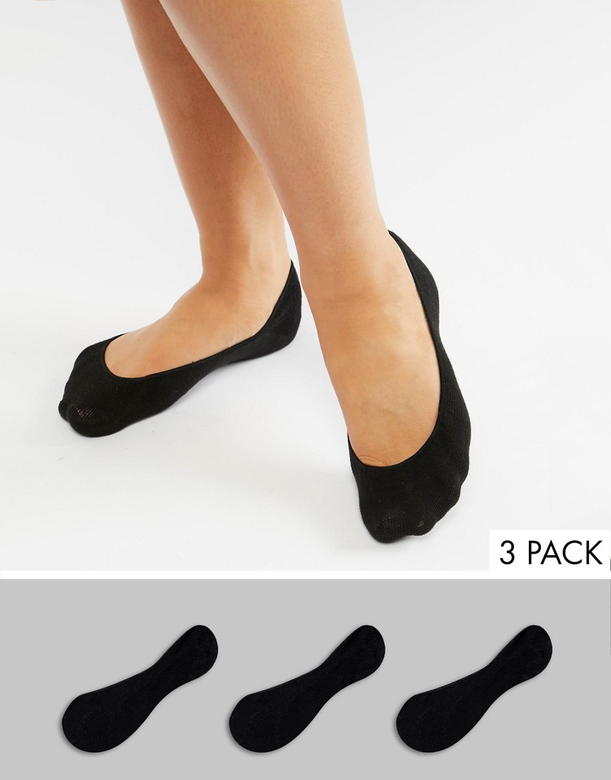 Monki 3 Pack Ballerina Socks In Black