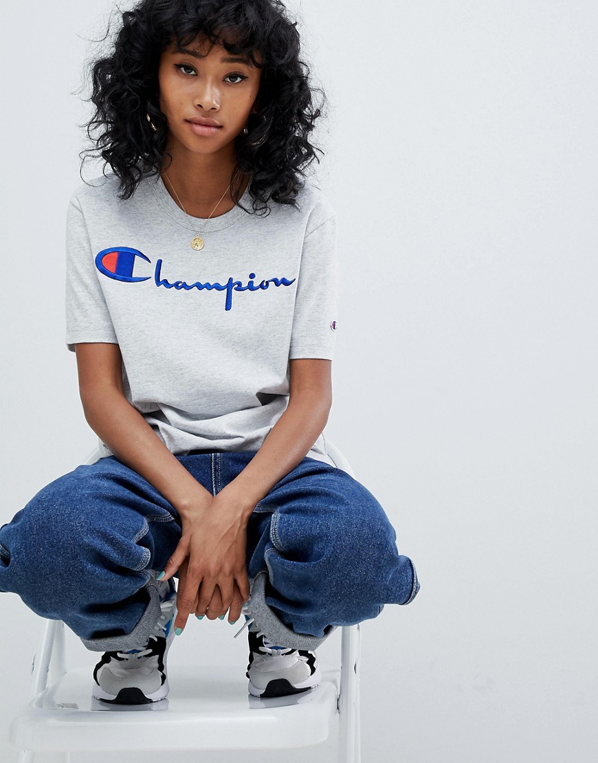 Champion oversized t-shirt with front logo - Grey