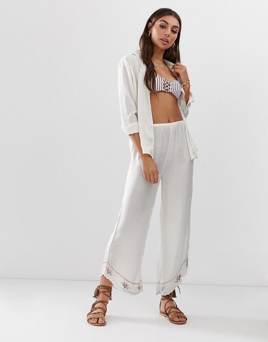 Amuse Society Tequila sunrise woven beach pant in pebble
