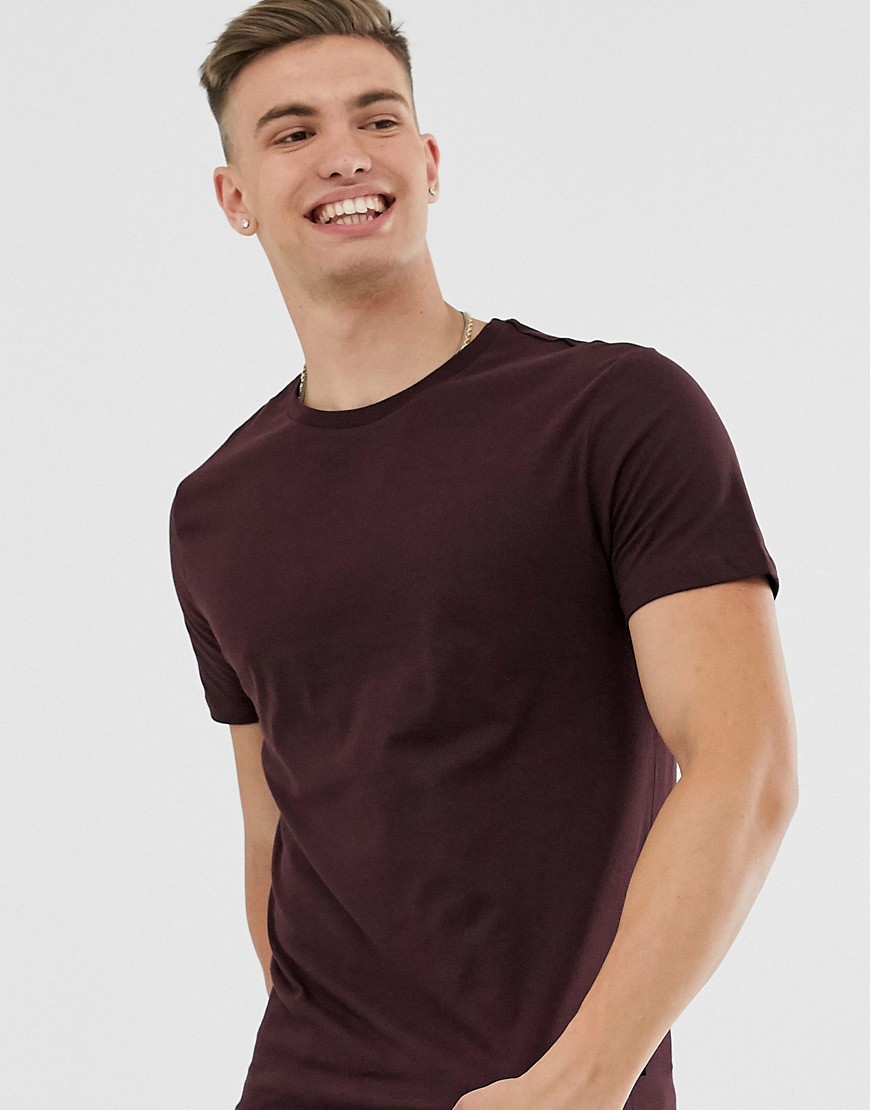 Burton Menswear t-shirt in burgundy