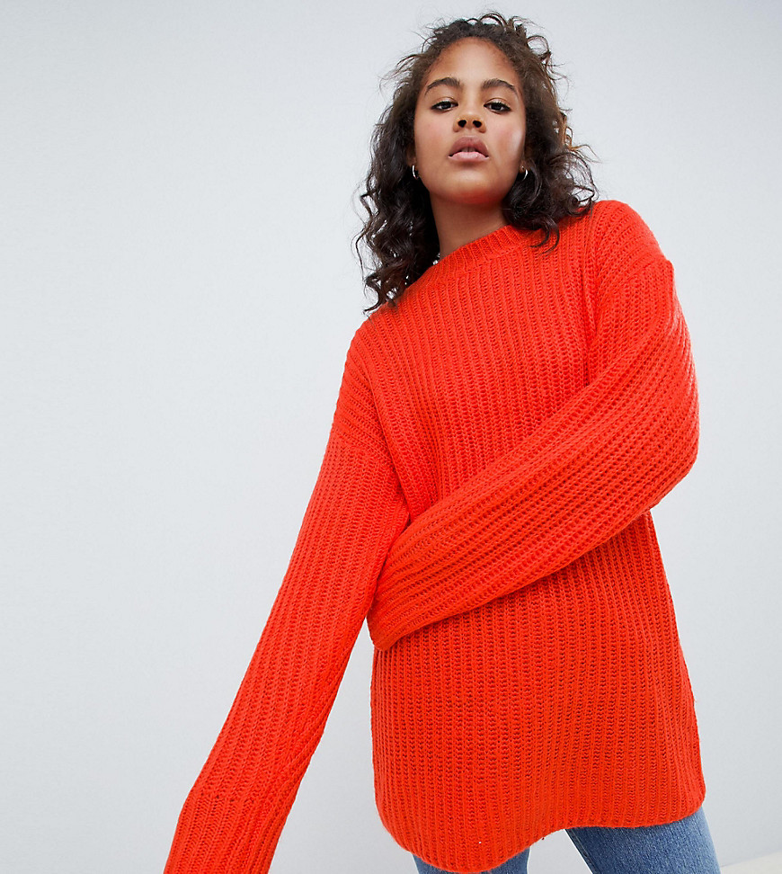 ASOS DESIGN Tall chunky jumper in rib with crew neck