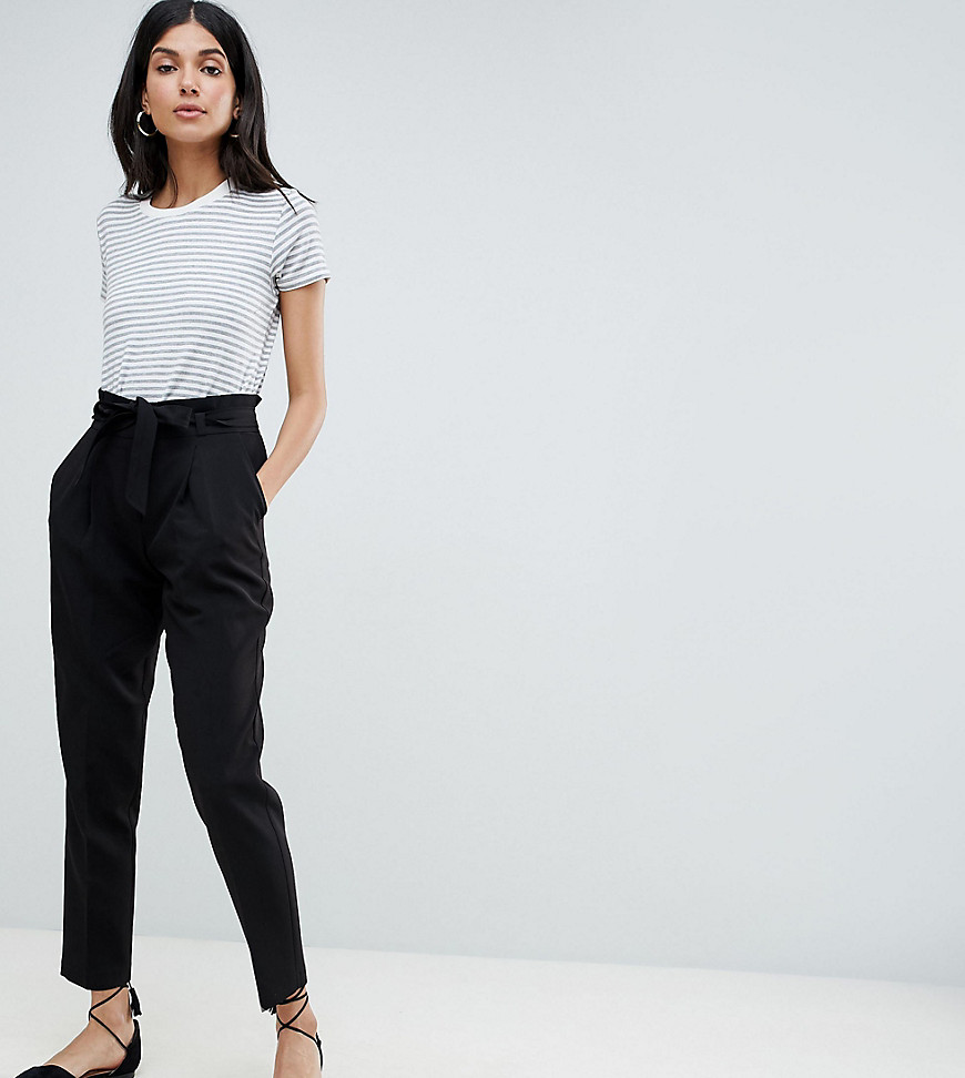 New Look Tall Paperbag Trousers - Black