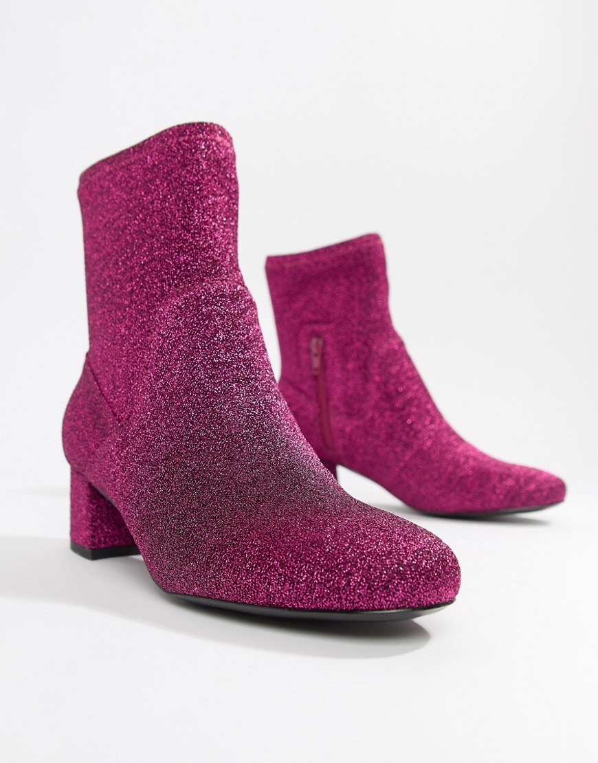 Essentiel Antwerp pink glitter boot - Hot coral