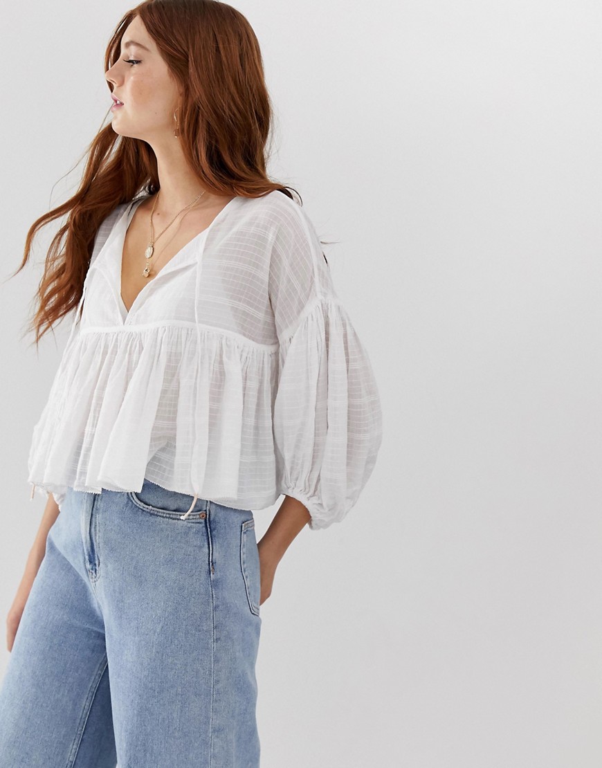Free People Beaumont Mews balloon sleeve blouse