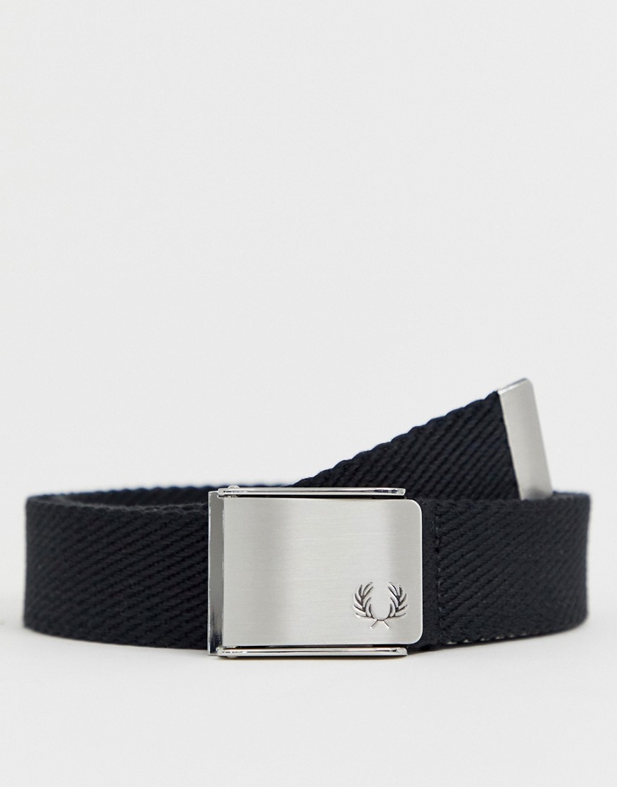 Fred Perry solid webbing belt in black