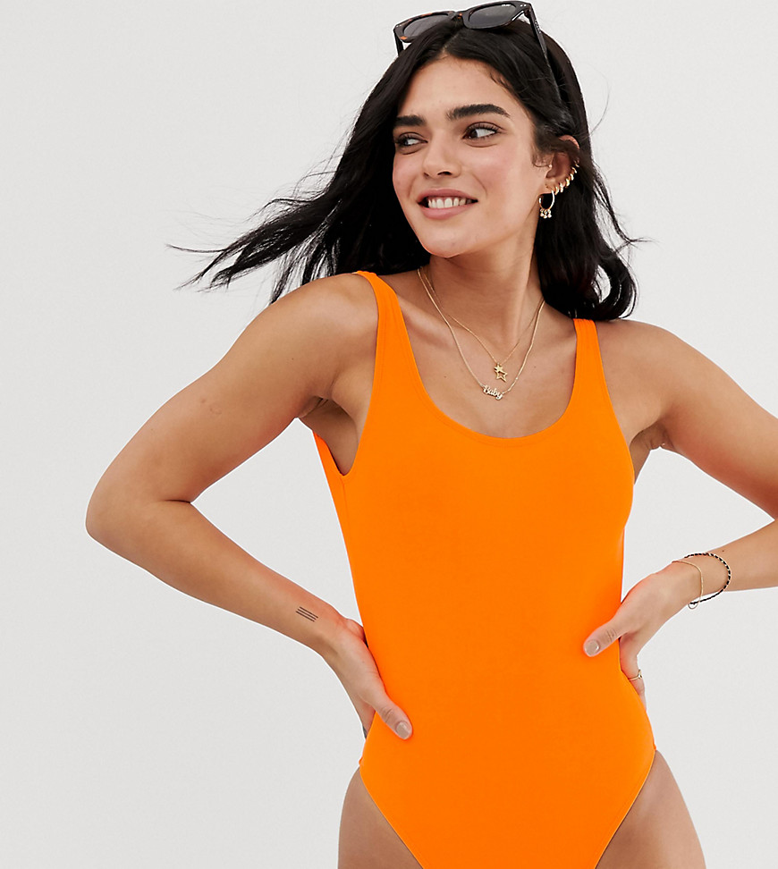 New Look scoop swimsuit in orange
