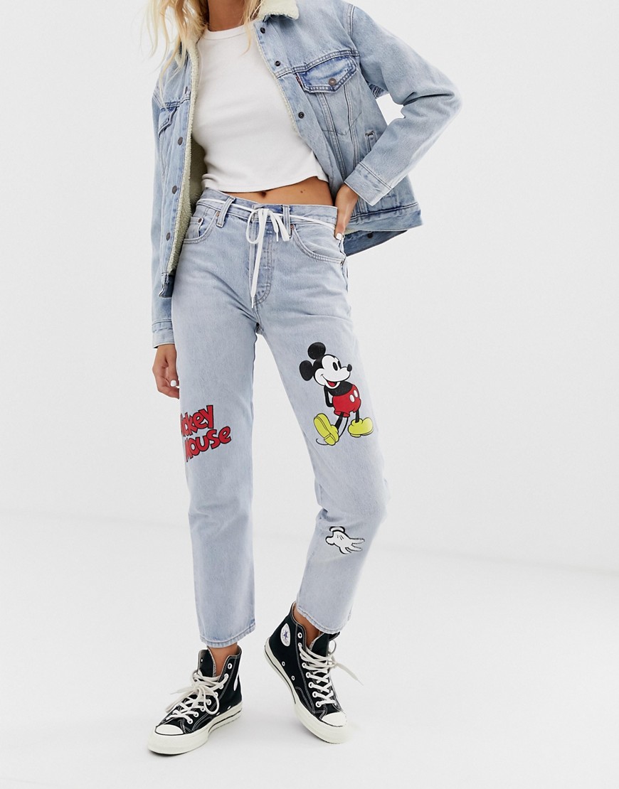 Levi's X Mickey Mouse 501 crop jeans