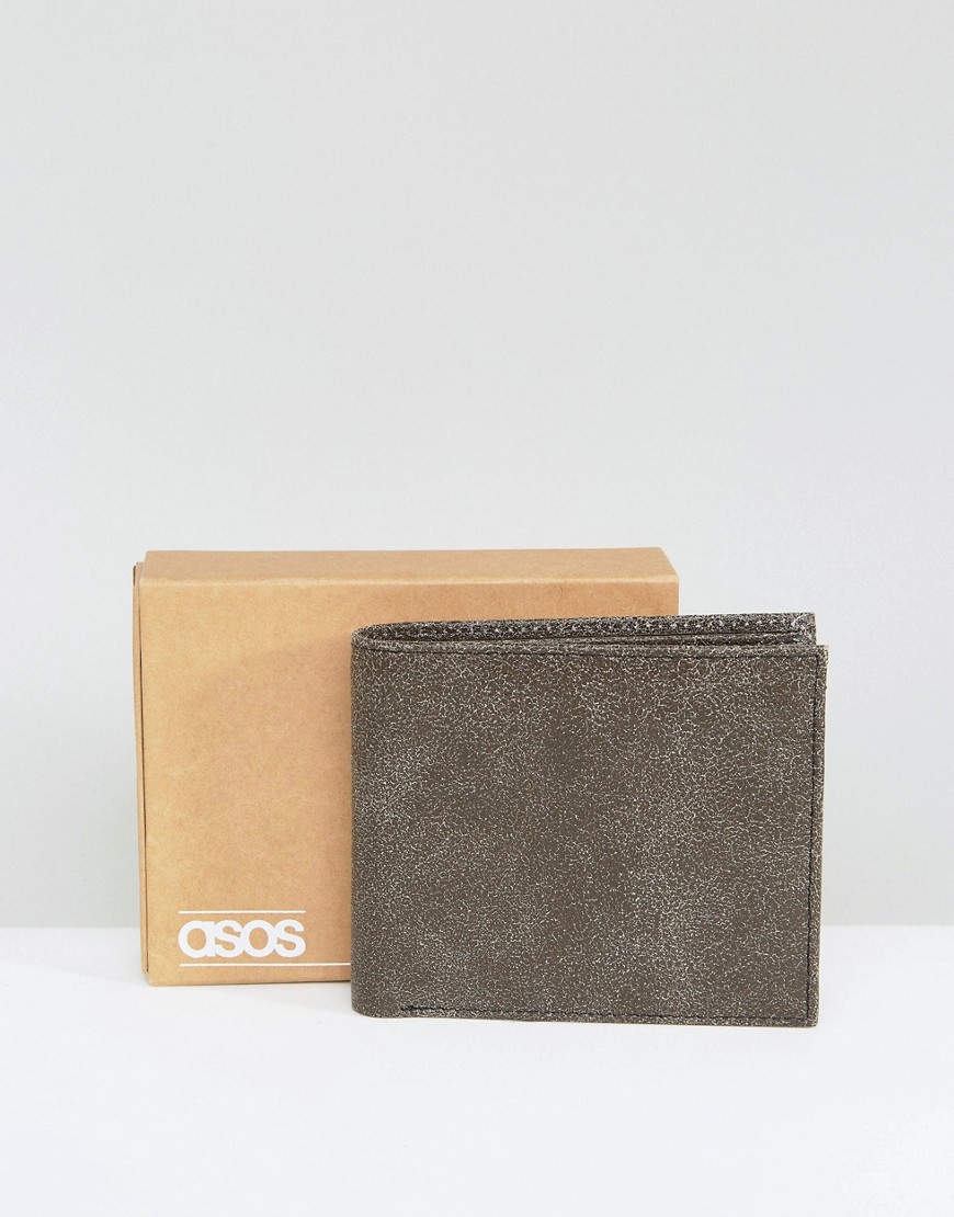 Черный кожаный бумажник с цепочкой и потертостями ASOS - Черный 